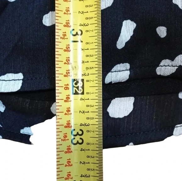 Y2K printed black & white surplice mini dress sheer sleeves lined skirt small - Picture 4 of 16